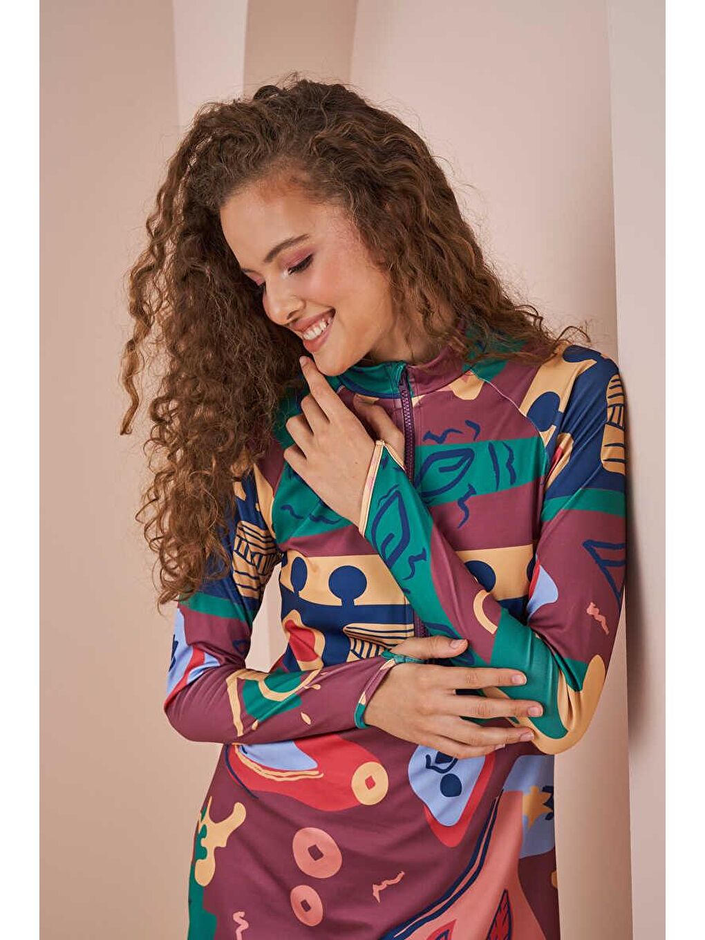 Pembe Oyun Performans Tesettür Mayo Takımı G. Kurusu-4