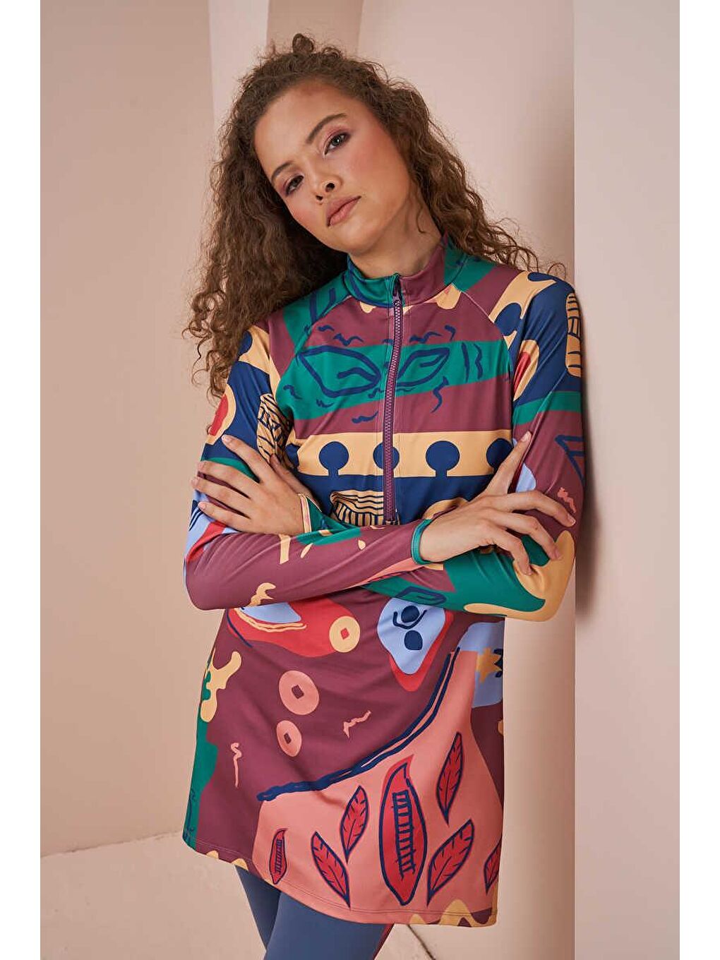 Pembe Oyun Performans Tesettür Mayo Takımı G. Kurusu-7