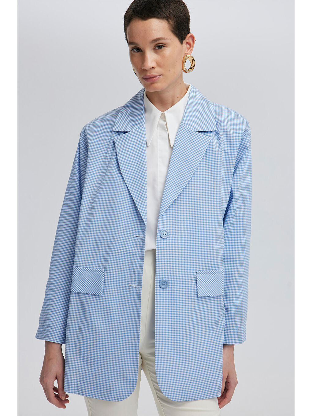 Mavi Pötikare Blazer Ceket-1