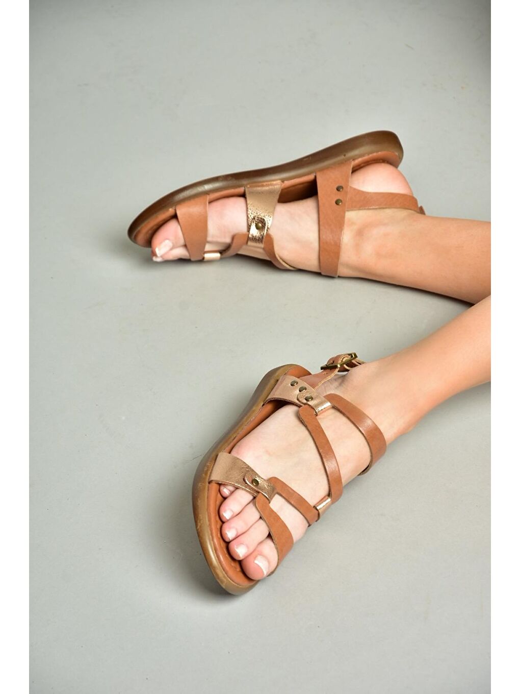 Kahverengi S2910184 Taba/Bakır Kadın Sandalet-1