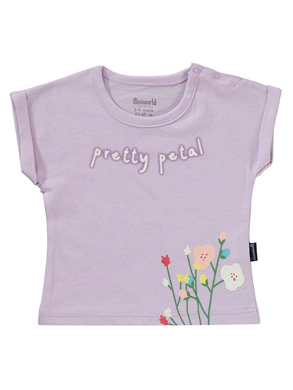 Miniworld Kız Bebek 2'li Tişört 3-12 Ay Lila - 1