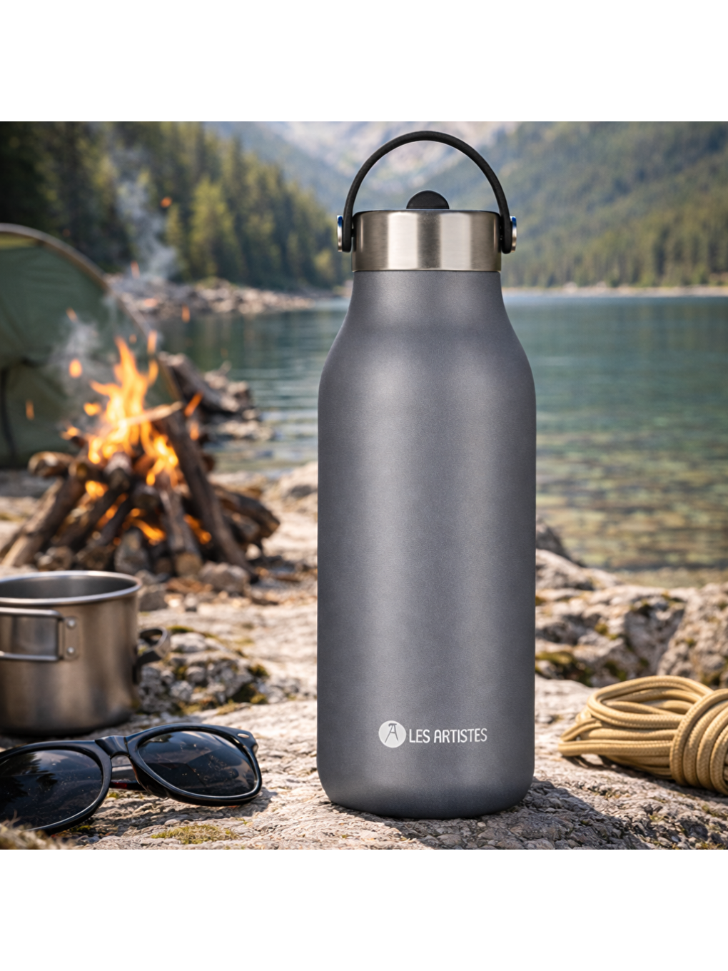 Gri Isı Yalıtımlı Çelik Termos 1000ml Grey-2