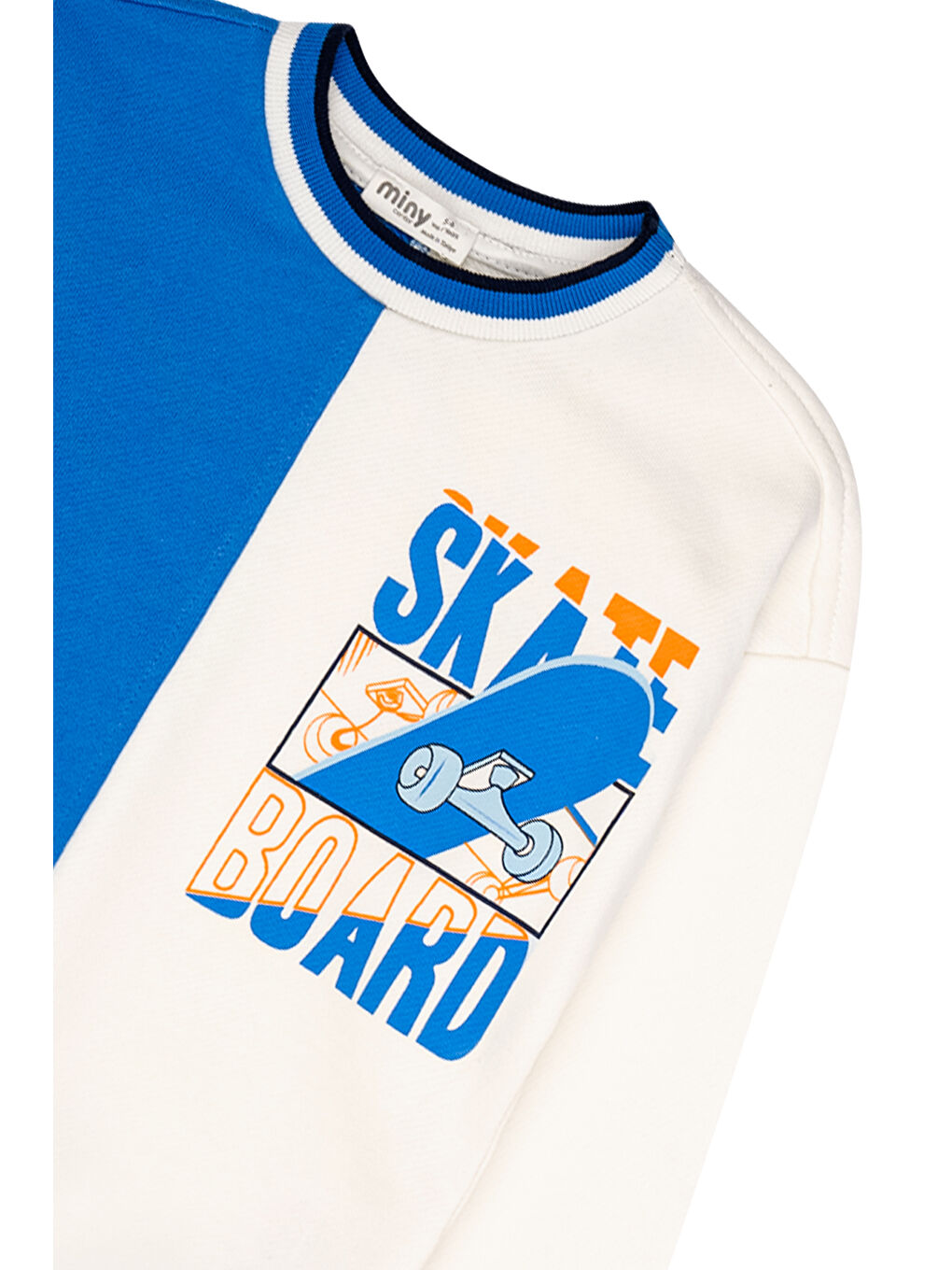 Mavi Kaykay Baskılı Renk Bloklu Sweatshirt-4