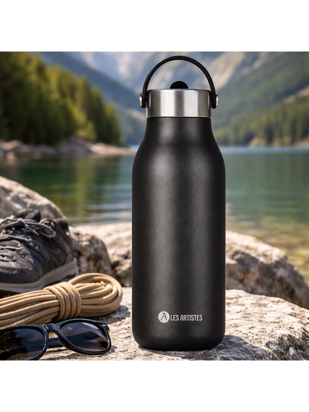 Siyah Isı Yalıtımlı Çelik Termos 1000ml Black Pearl-3