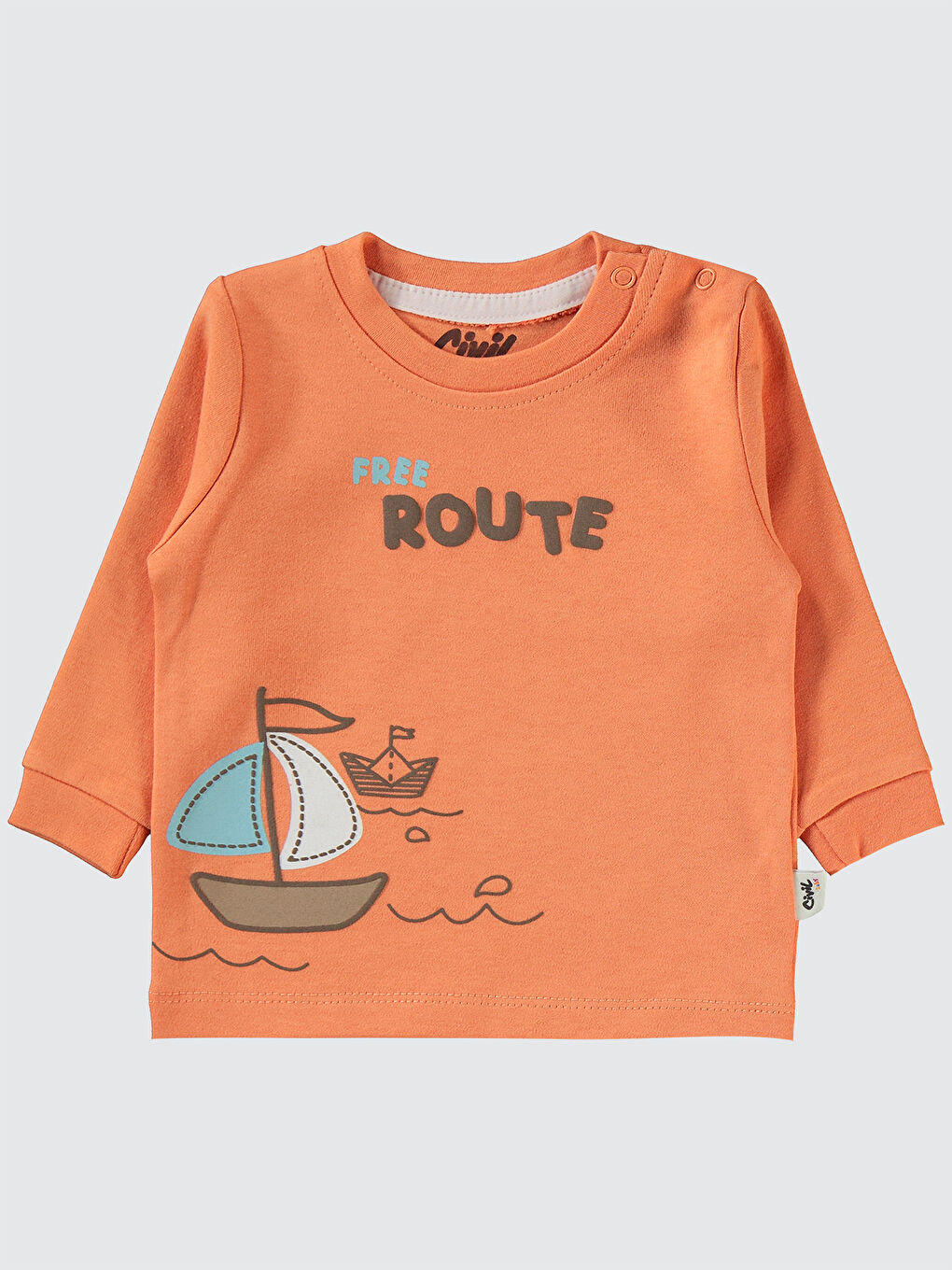 Civil Turuncu Baby Erkek Bebek 2'li Sweatshirt 6-18 Ay Oranj - 2