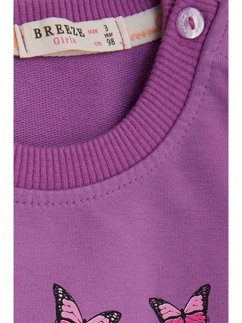 Lila Kız Çocuk Eşofman Takımı Ayıcık Baskılı Eflatun (1.5-3 Yaş)-4