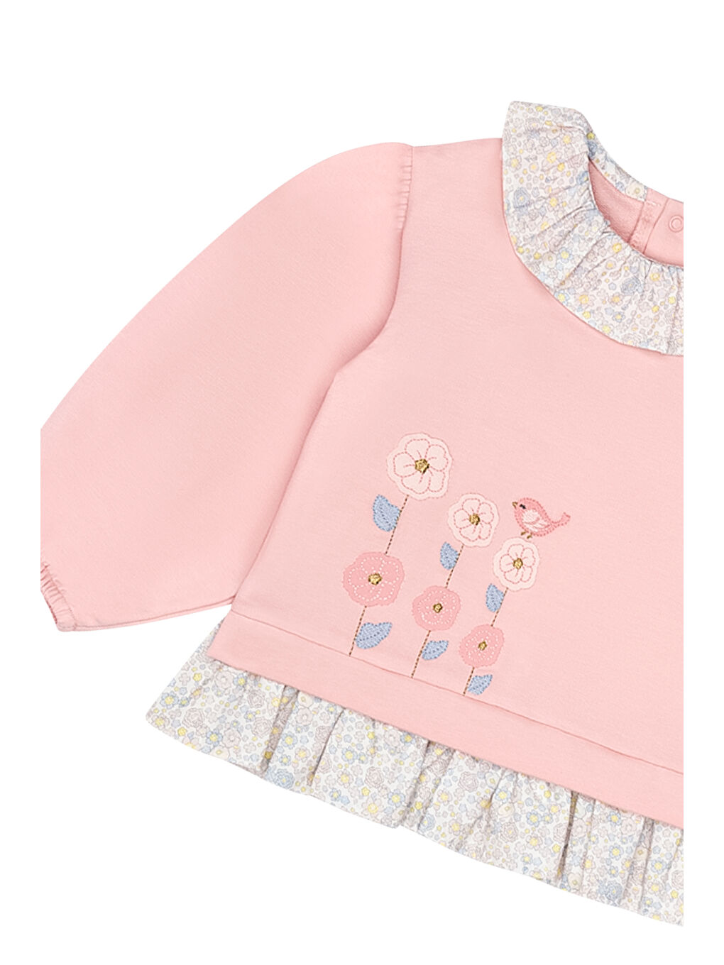 Pembe Yakası Fırfır Detaylı Kız Bebek İkili Takım-3