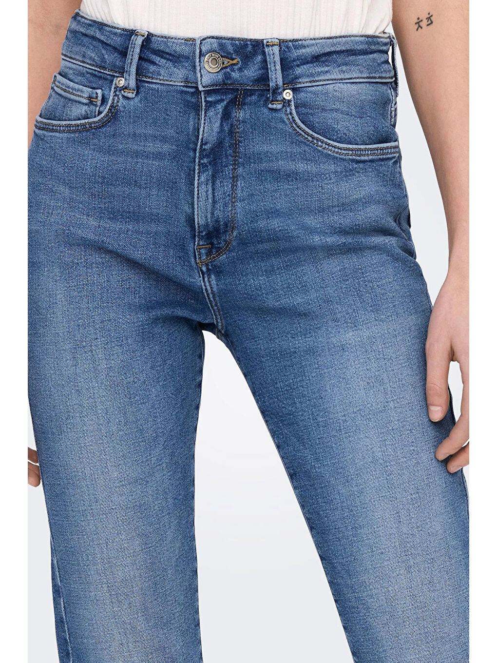 Only Mavi Onlemily Streç Pamuklu Regular Fit Yüksek Bel Dar Paça Kadın Jeans 15283925 - 1