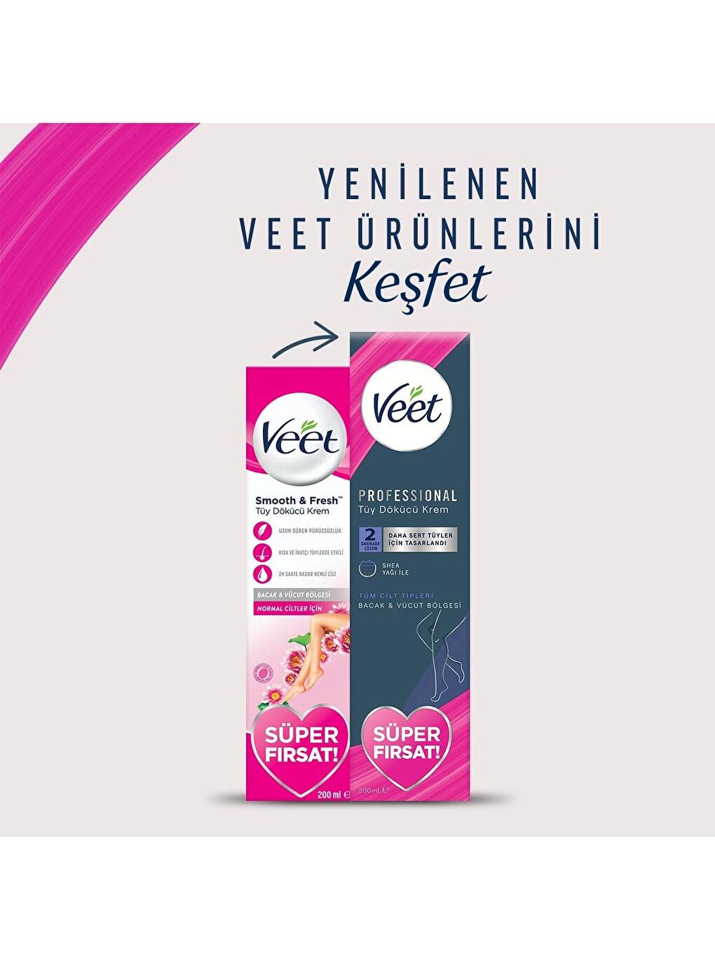 Veet Renksiz Professional Promo Tüm Ciltler Tüy Dökücü Krem 200 ml x 3 Adet - 1