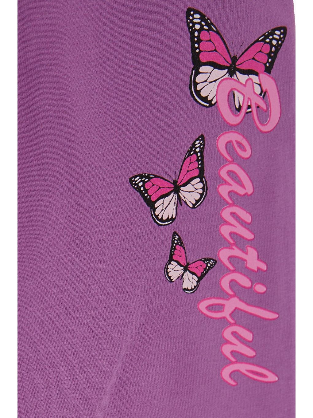 Lila Kız Çocuk Eşofman Takımı Ayıcık Baskılı Eflatun (1.5-3 Yaş)-5