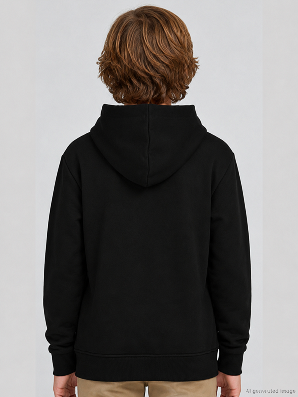 Siyah Kapüşonlu Erkek Çocuk Fermuarlı Sweatshirt-1