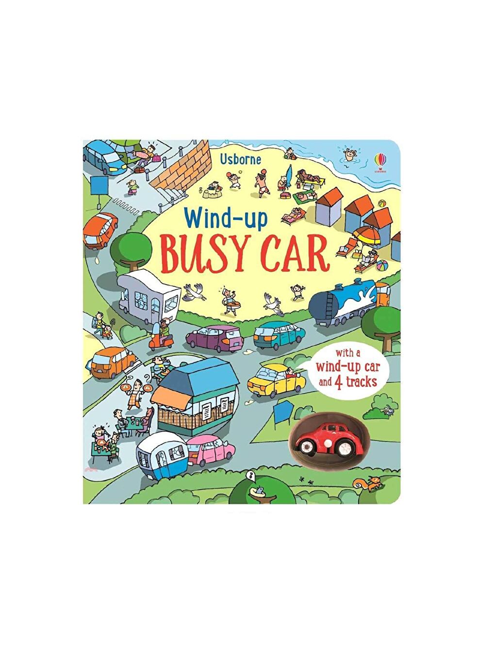 The Usborne Beyaz-Renklibaskı Wind-Up Busy Car