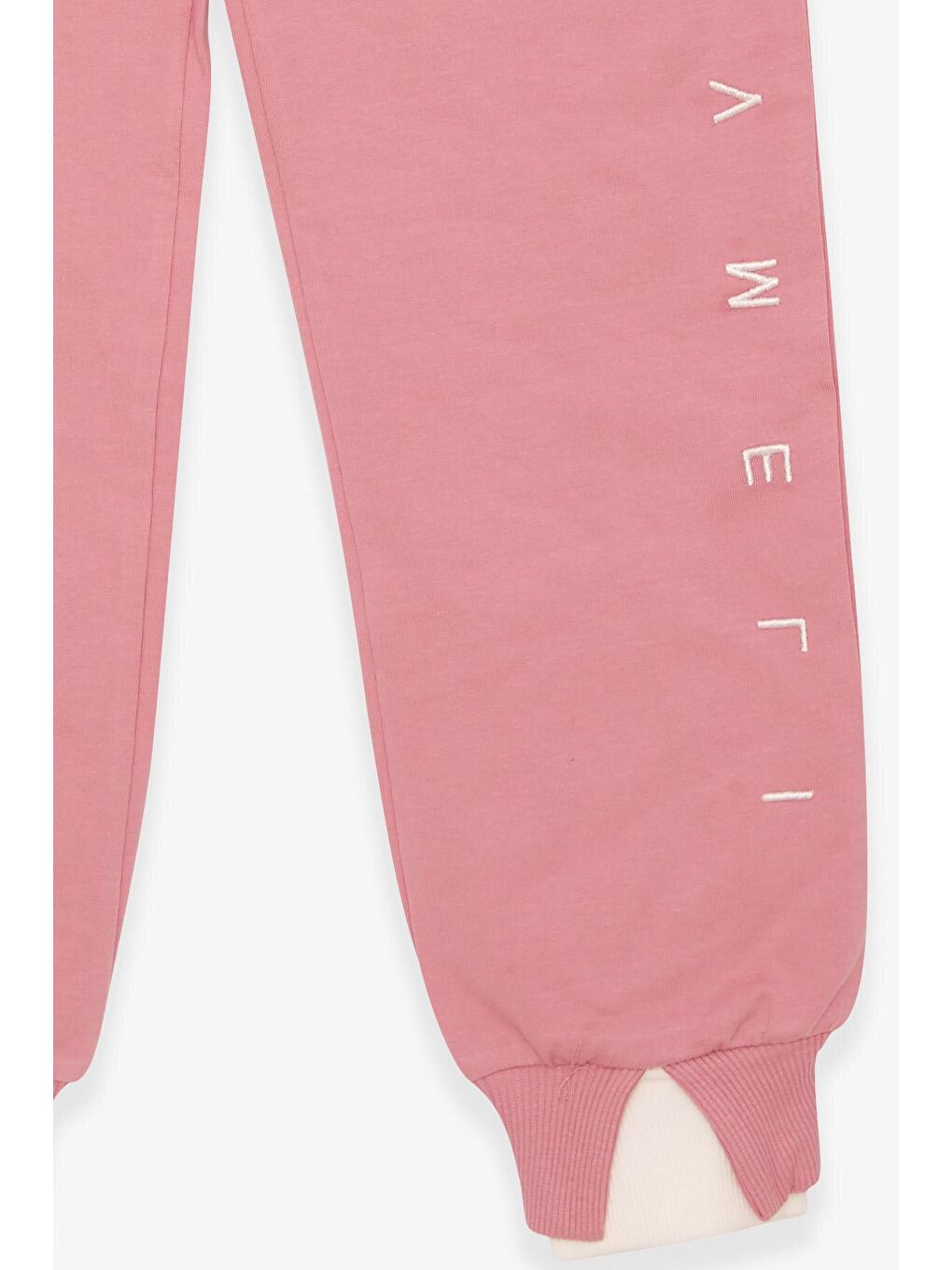 Pembe Kız Çocuk Eşofman Altı Baskılı Gülkurusu (8-14 Yaş)-3