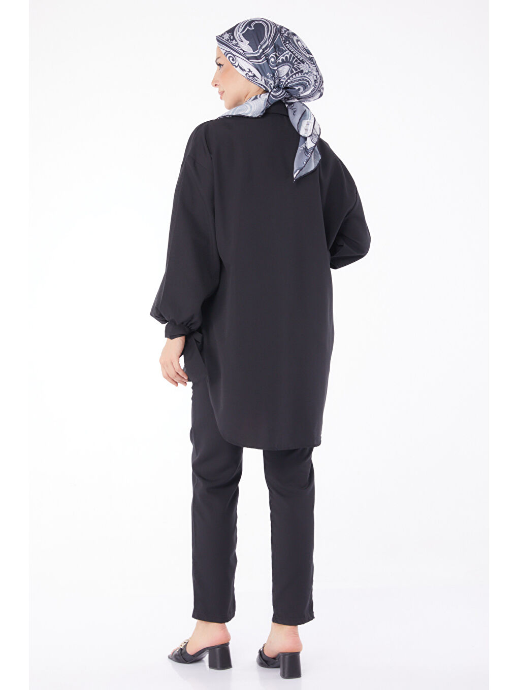 Kol Detaylı İkili Takım Siyah - 27085-4
