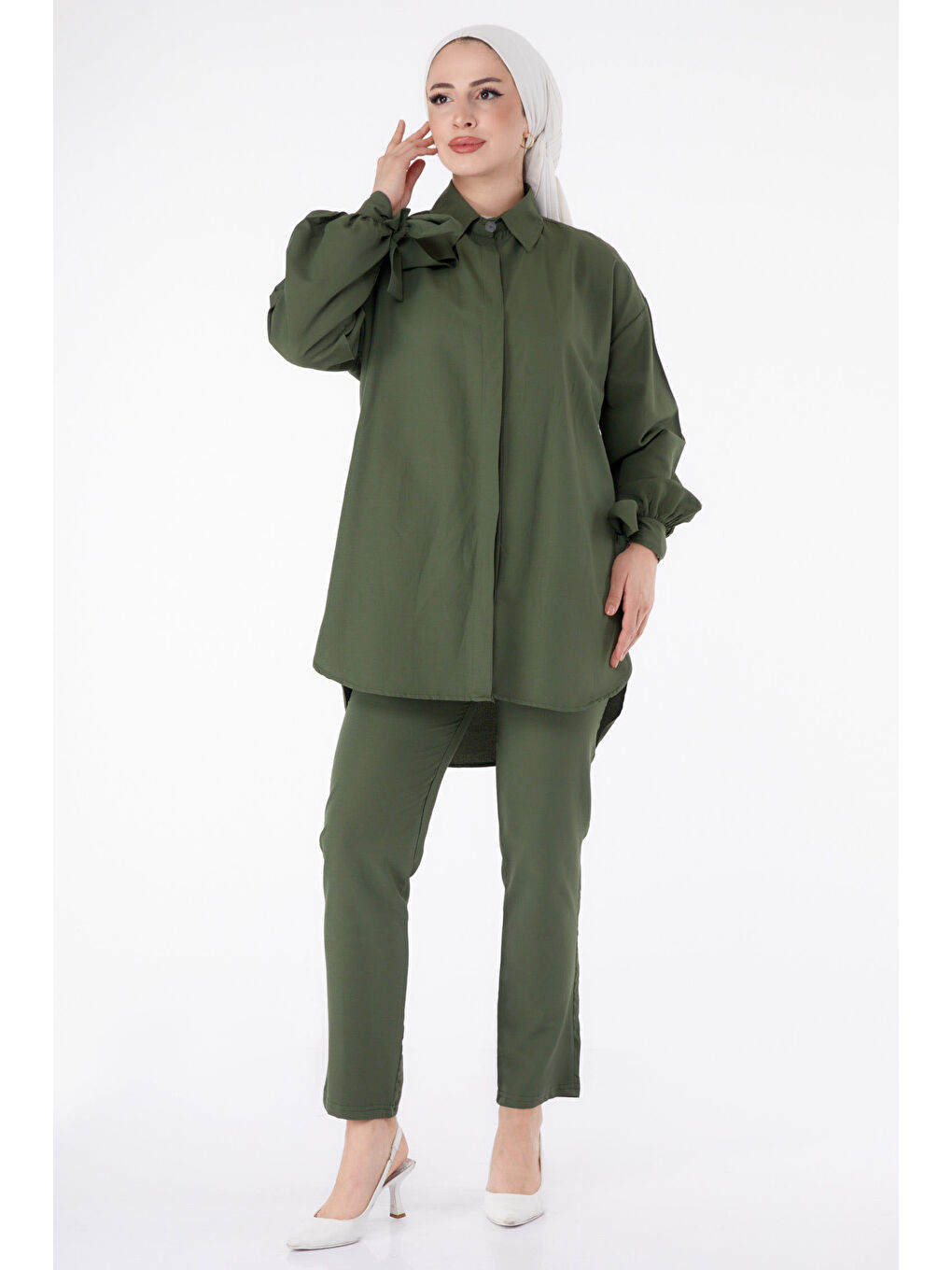 Kol Detaylı İkili Takım Haki - 27085-1