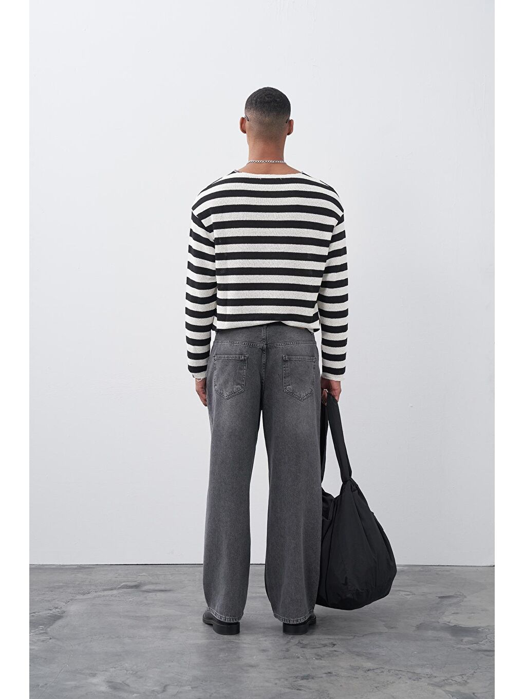 Gri Baggy Fit Jeans-1