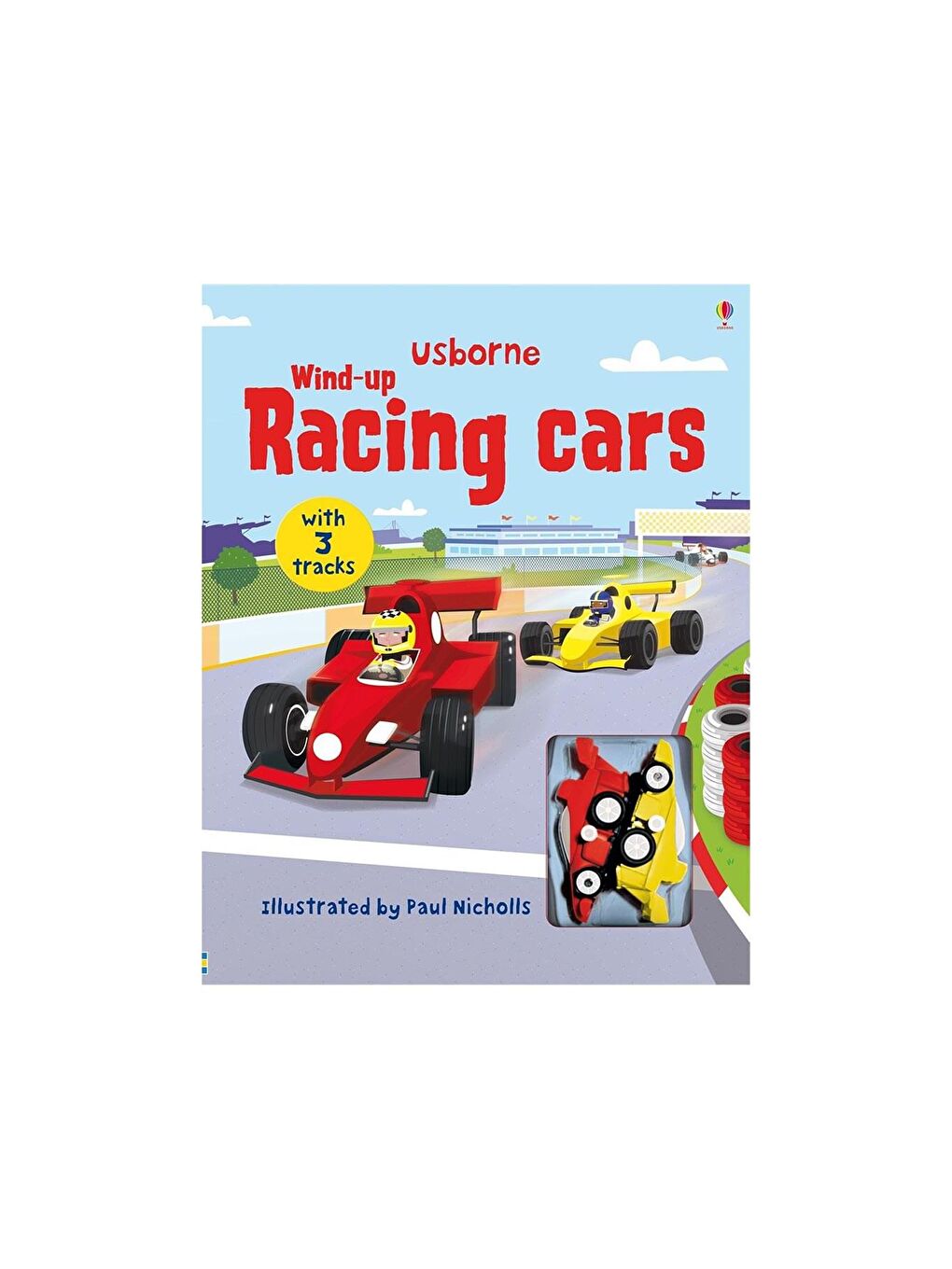 The Usborne Beyaz-Renklibaskı Wind Up Racing Cars