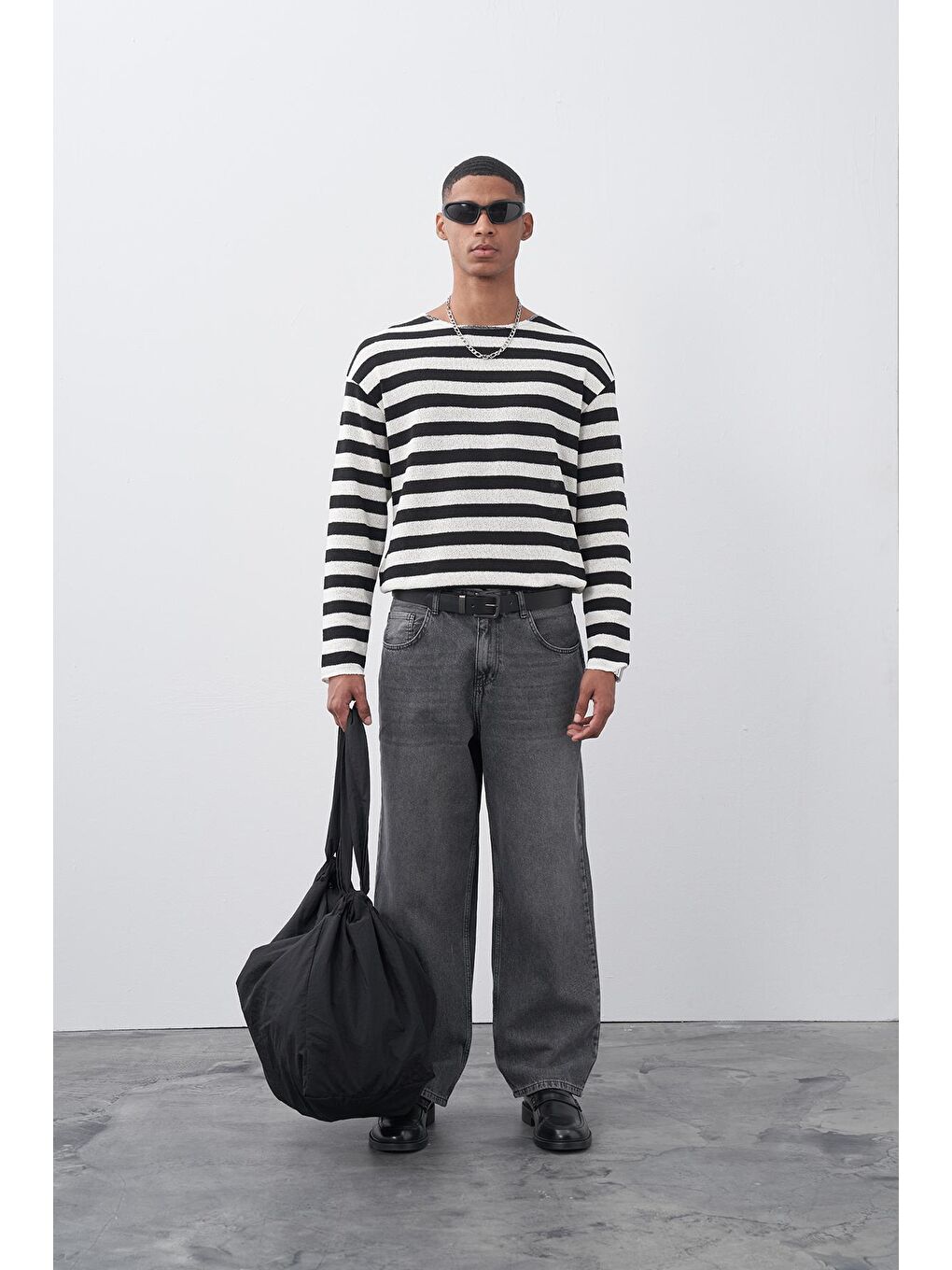 Gri Baggy Fit Jeans-2