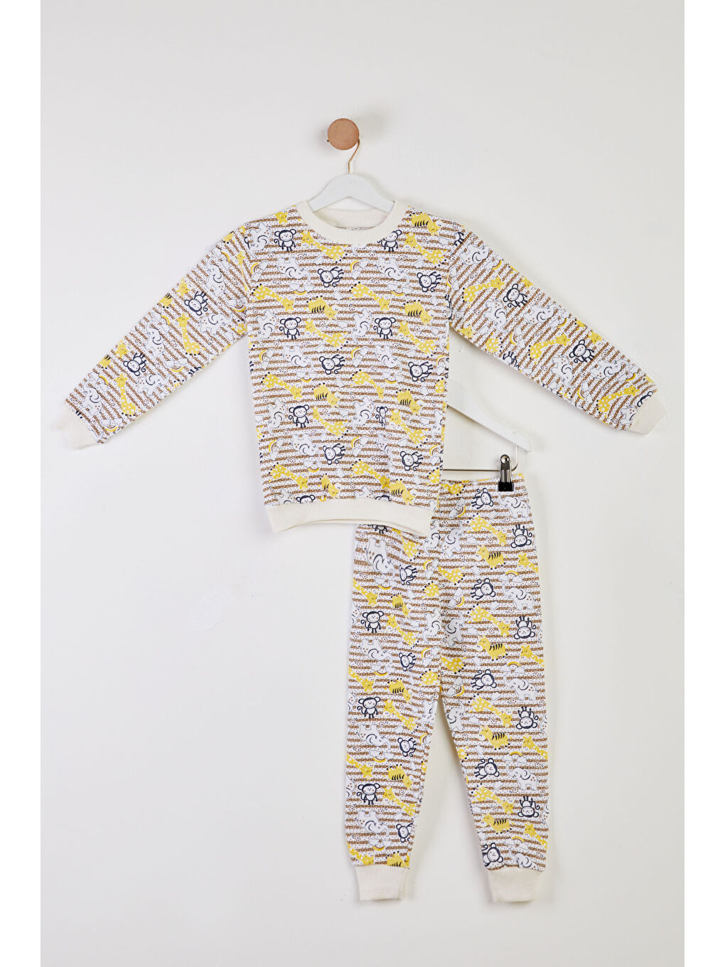 TOFİSA Kahverengi Kız Çocuk Kahve Baskılı Pijama Takımı - 26310