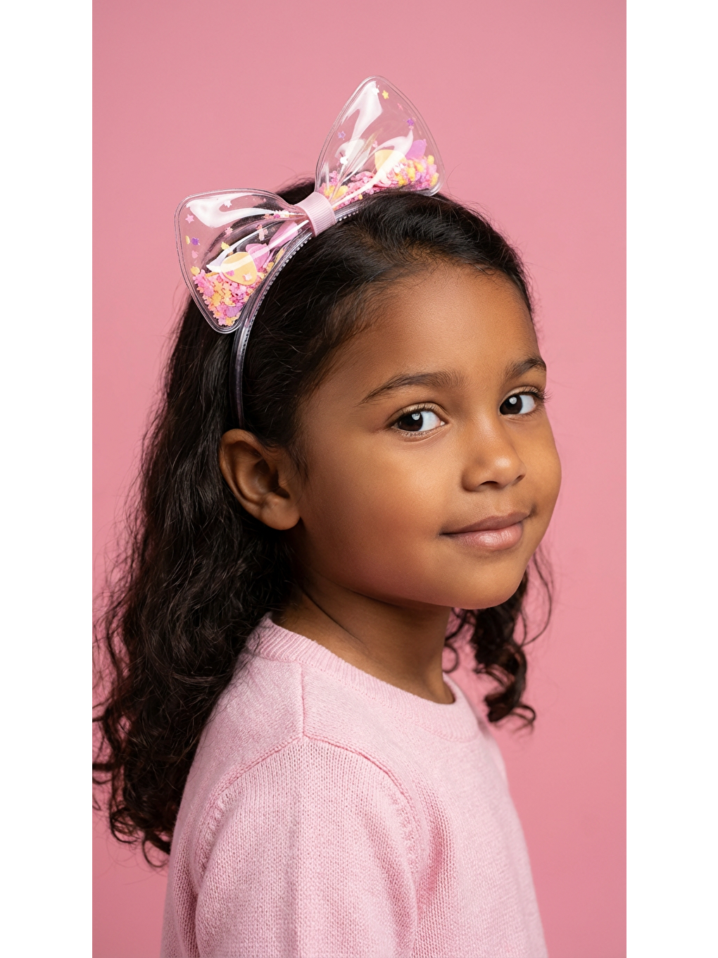 Fiyonk Detaylı Açık Pembe Çocuk Taç-1