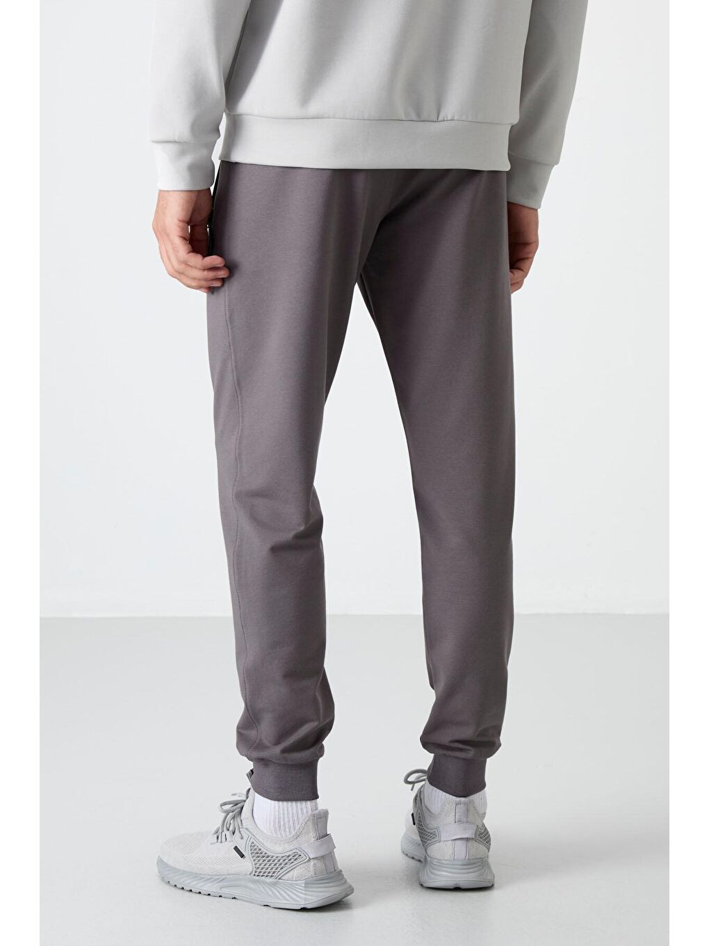 TOMMYLIFE Koyu Gri Fermuar Cepli Standart Kalıp Jogger Erkek Eşofman Alt - 84587 - 4