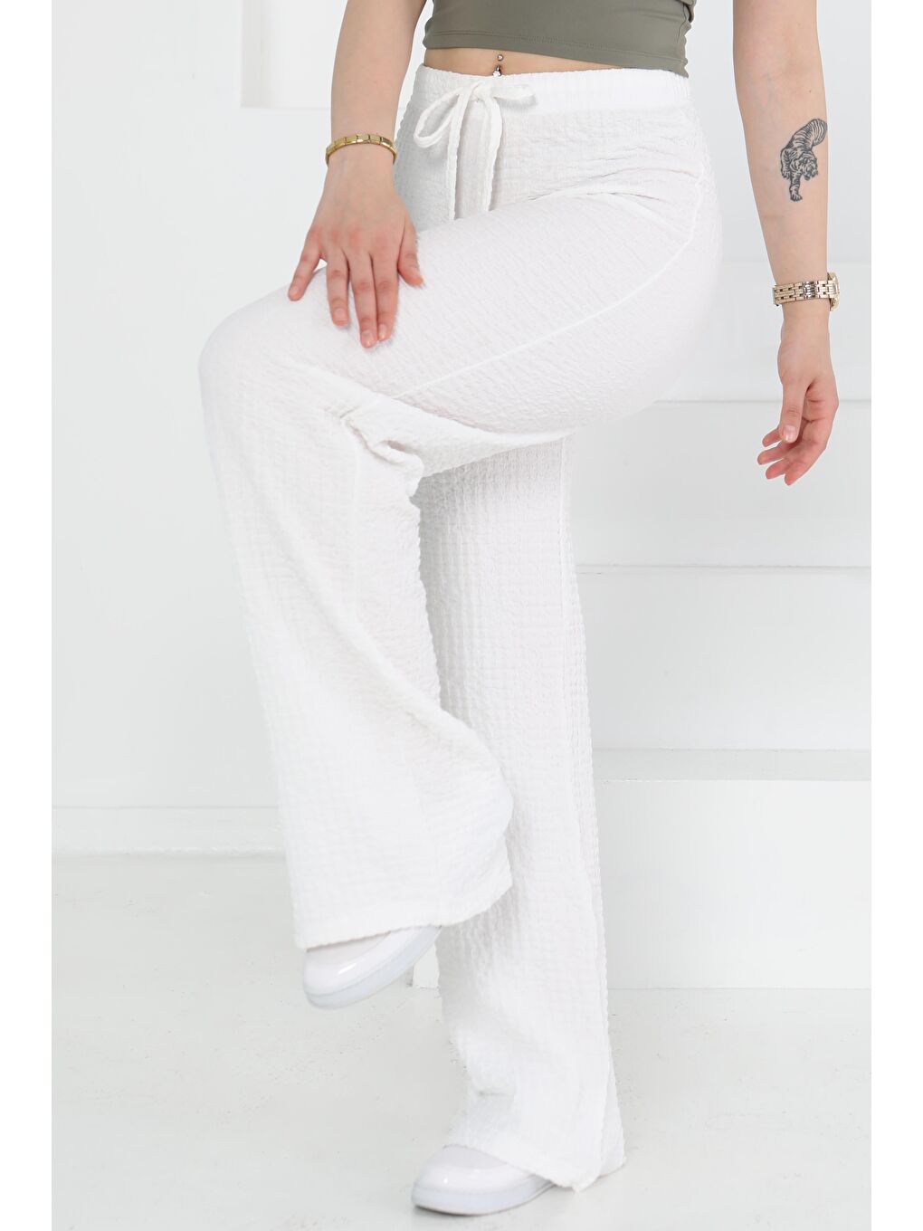 Salaş Pantolon Beyaz - 27276-1