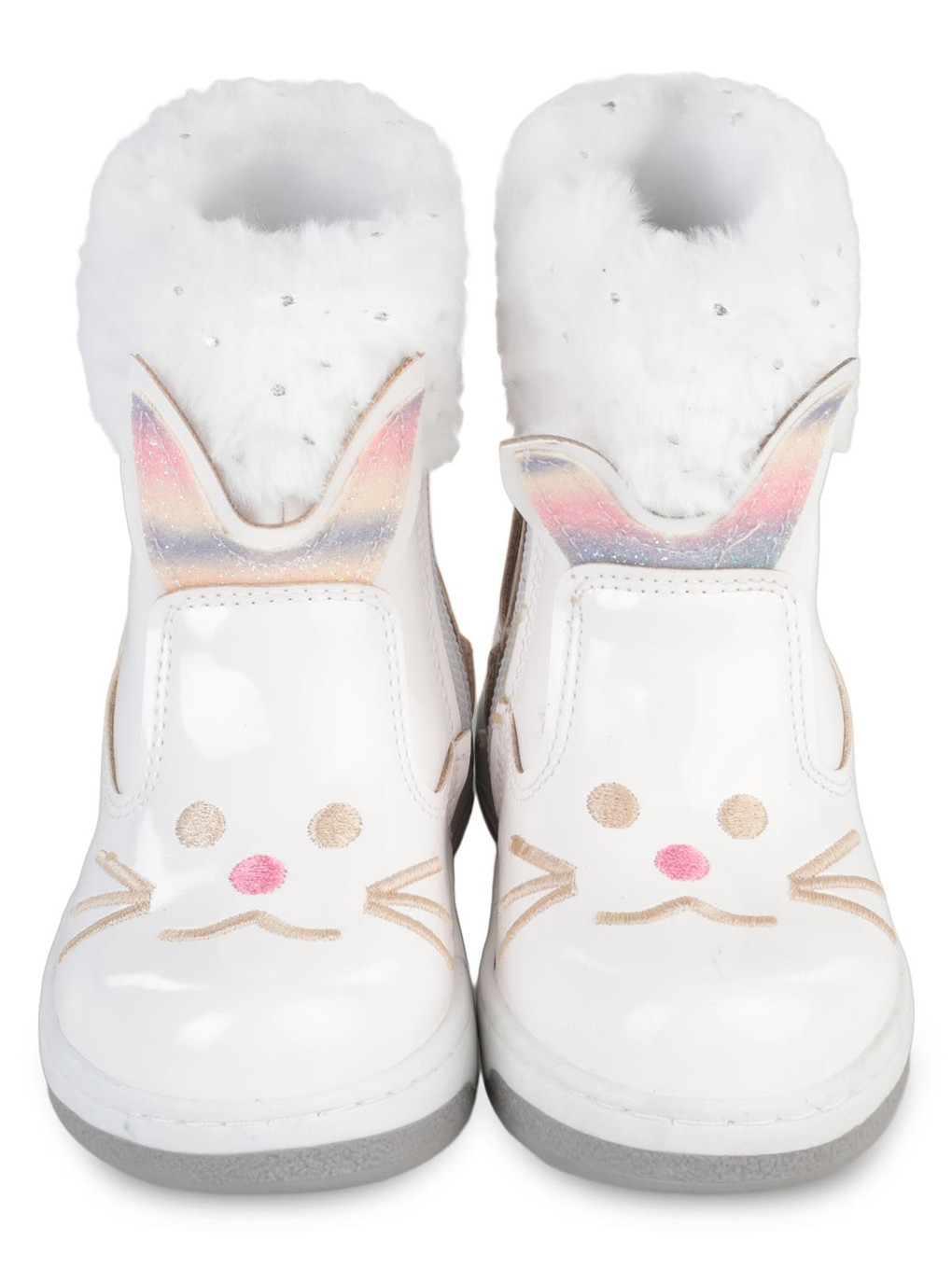 Boots Kedi Nakışlı Rugan 21-25 Numara Bot Ve Çizme - Beyaz-5