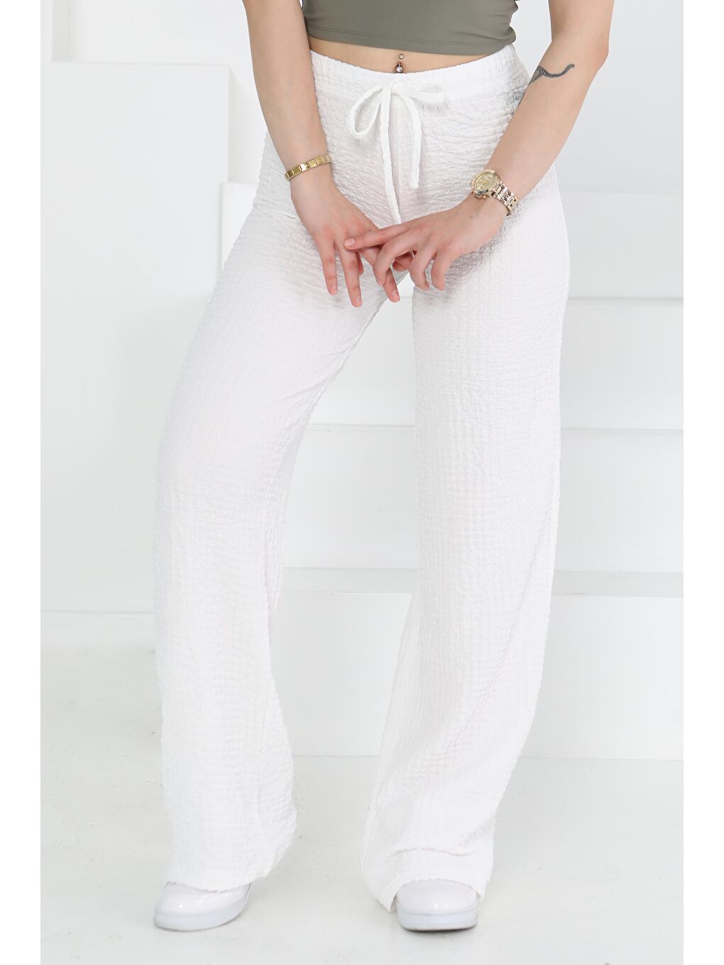 Salaş Pantolon Beyaz - 27276-2