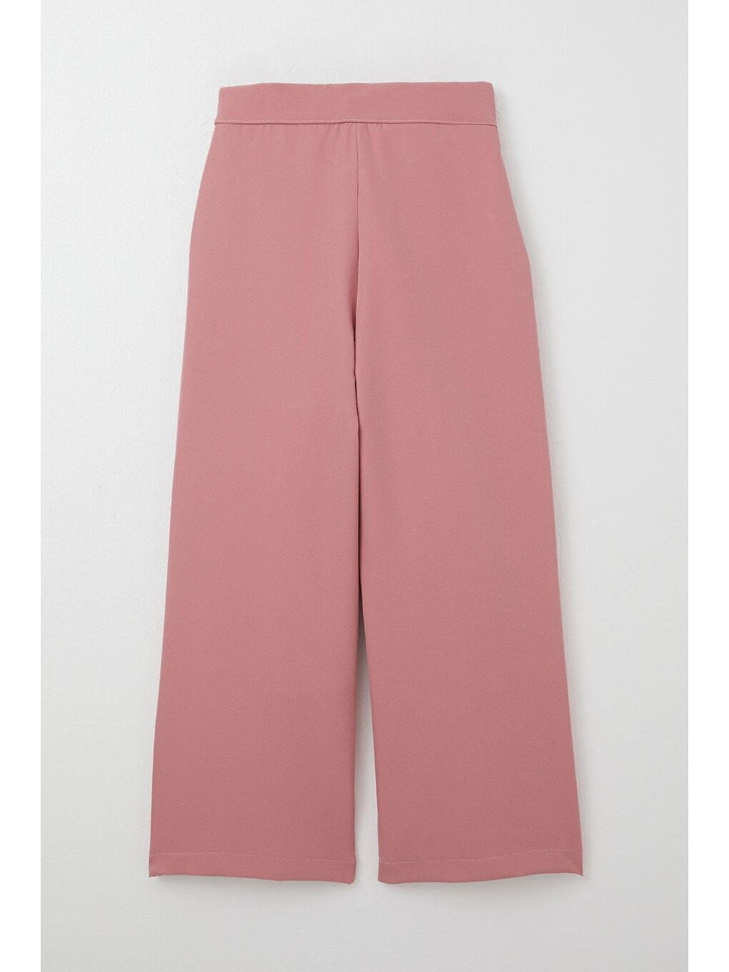 Pembe Kız Çocuk Kumaş Pantolon Cepli Düğmeli Gülkurusu (10 Yaş)-1