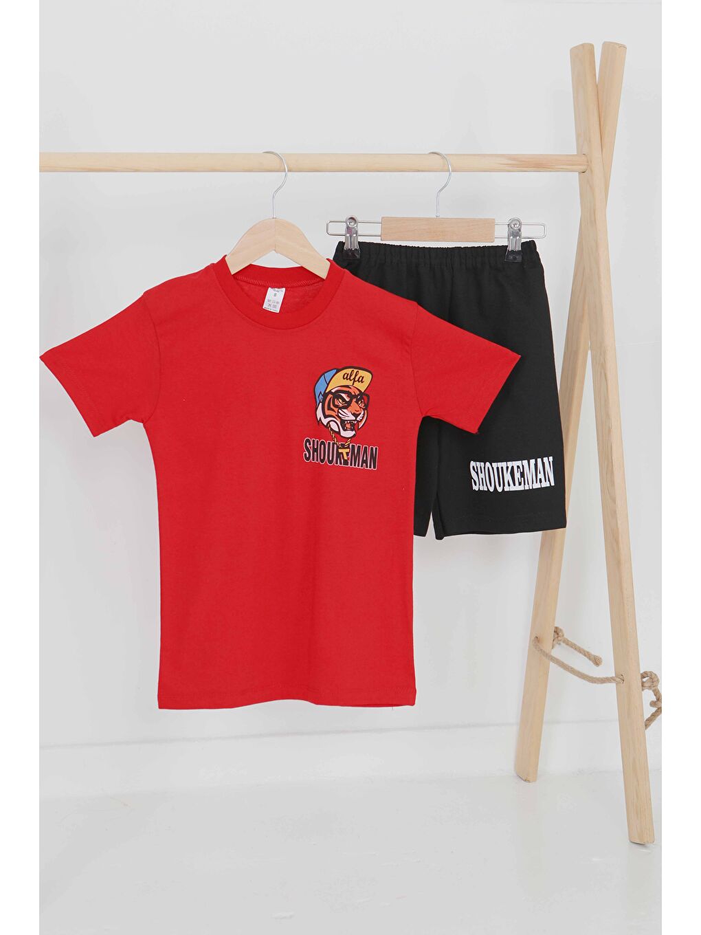 Kırmızı Erkek Çocuk Kirmizi Baskılı Eşofman Takımı - 27451-1