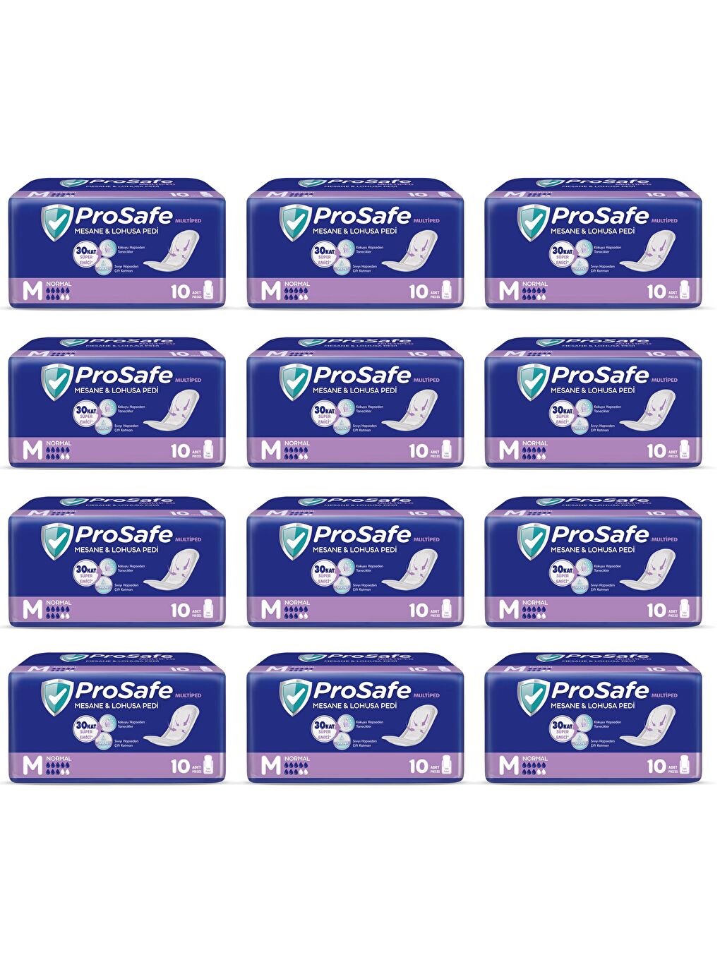 Prosafe Renksiz Multiped Lohusa & Mesane Pedi Normal 10 lu x 12 Adet