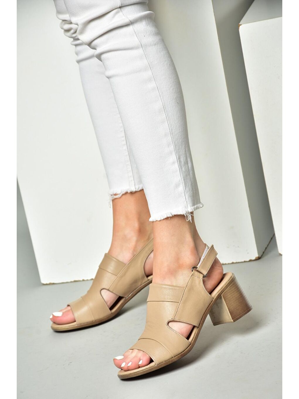 Bej P5554523 Vizon Kadın Sandalet-4