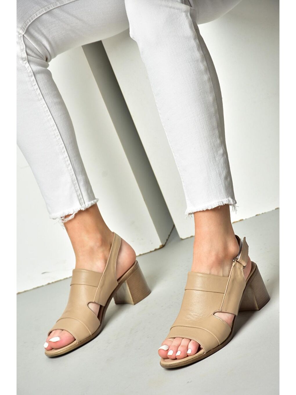 Bej P5554523 Vizon Kadın Sandalet-5