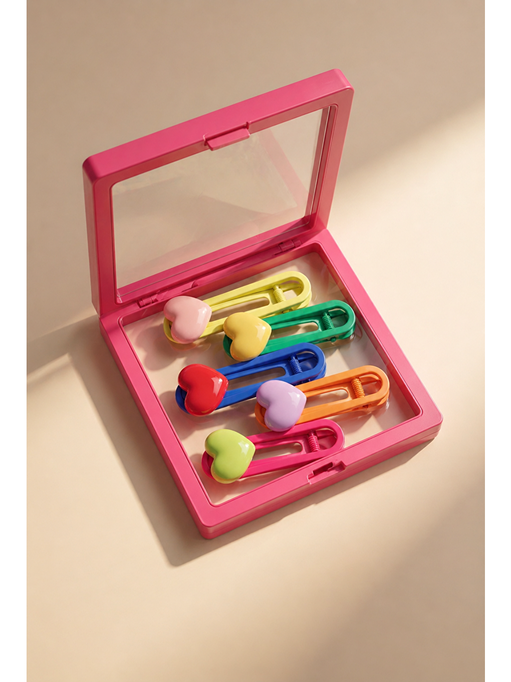 Kalp Detaylı Pembe Toka Seti-1