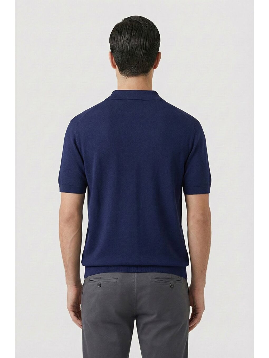 Erkek Lacivert Regular Fit Polo Yaka Gömlek-3