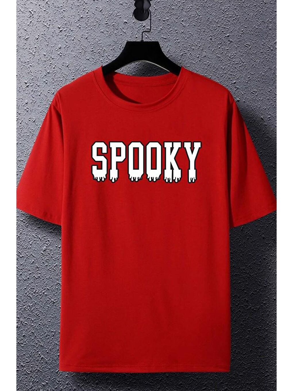 uyguntarz Kırmızı Spooky Baskılı T-shirt