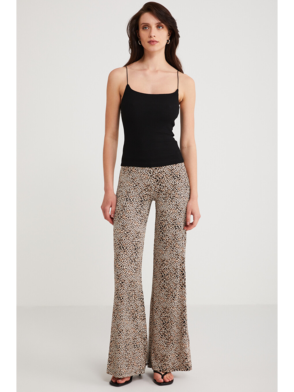 Ayane Kadın Pamuklu Slim Fit İnce Askılı Kare Yakalı Basic Turuncu Atlet Siyah Atlet