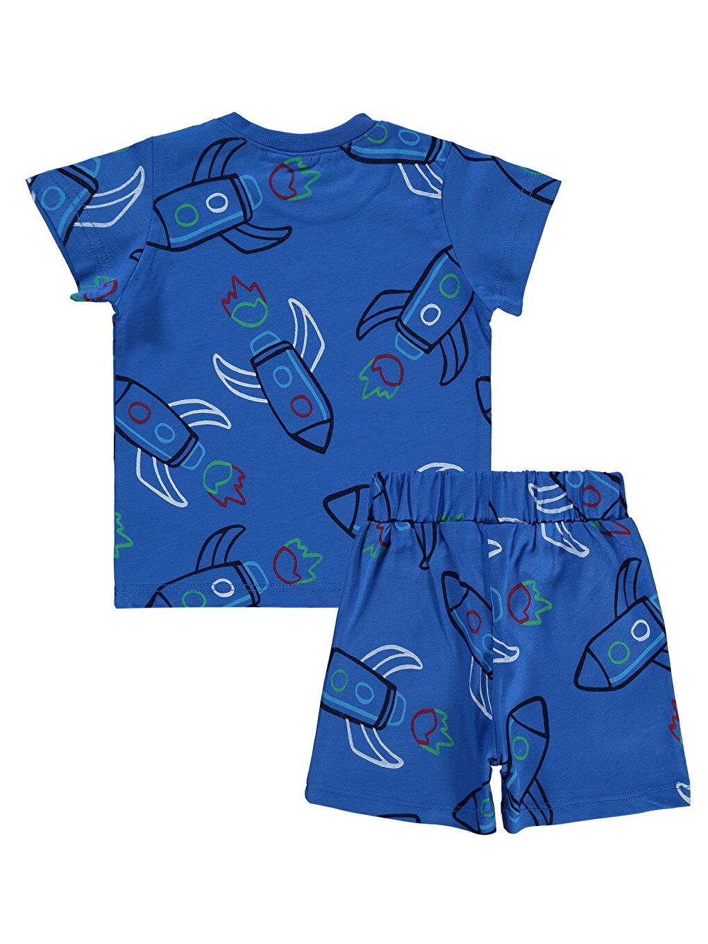 Baby Erkek Bebek Şortlu Takım 6-18 Ay Saks Mavi-1