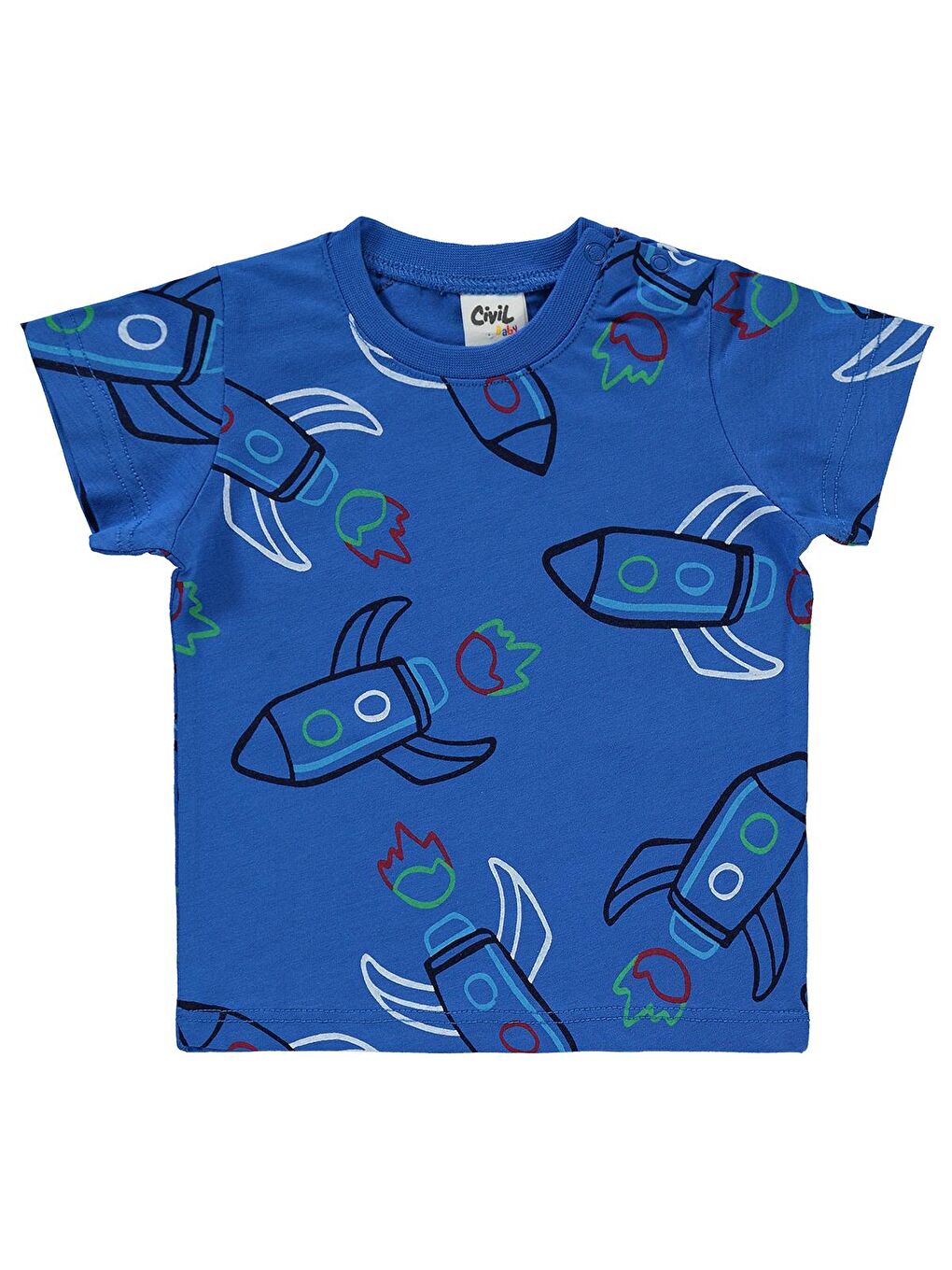 Baby Erkek Bebek Şortlu Takım 6-18 Ay Saks Mavi-2