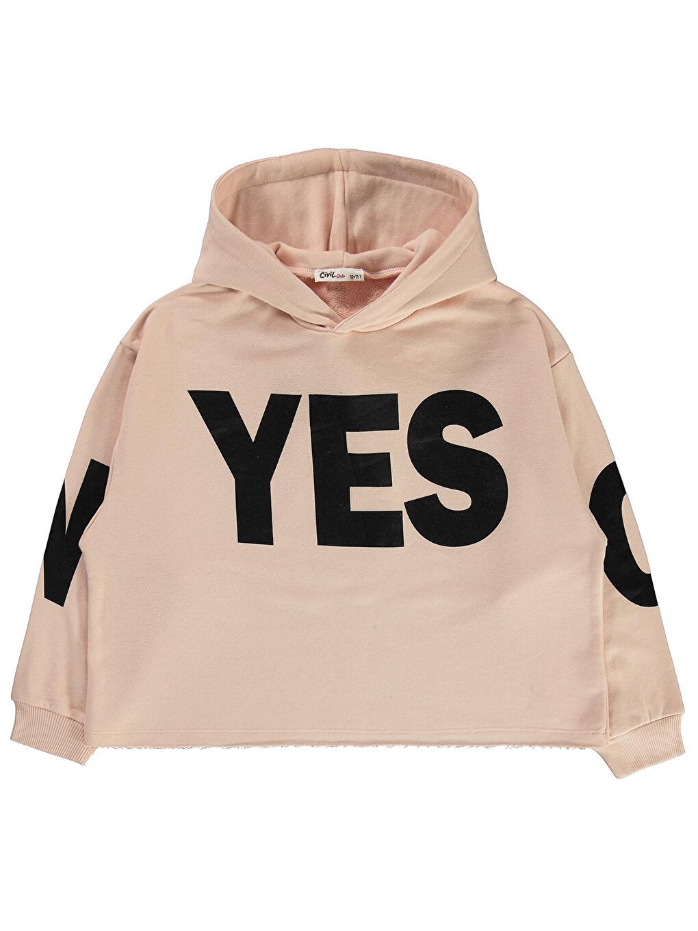 Girls Kız Çocuk Kapüşonlu Sweatshirt 10 13 Yaş Pembe Kil
