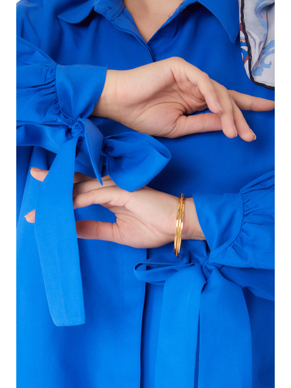 Mavi Kol Detaylı İkili Takım Saks - 27085-5