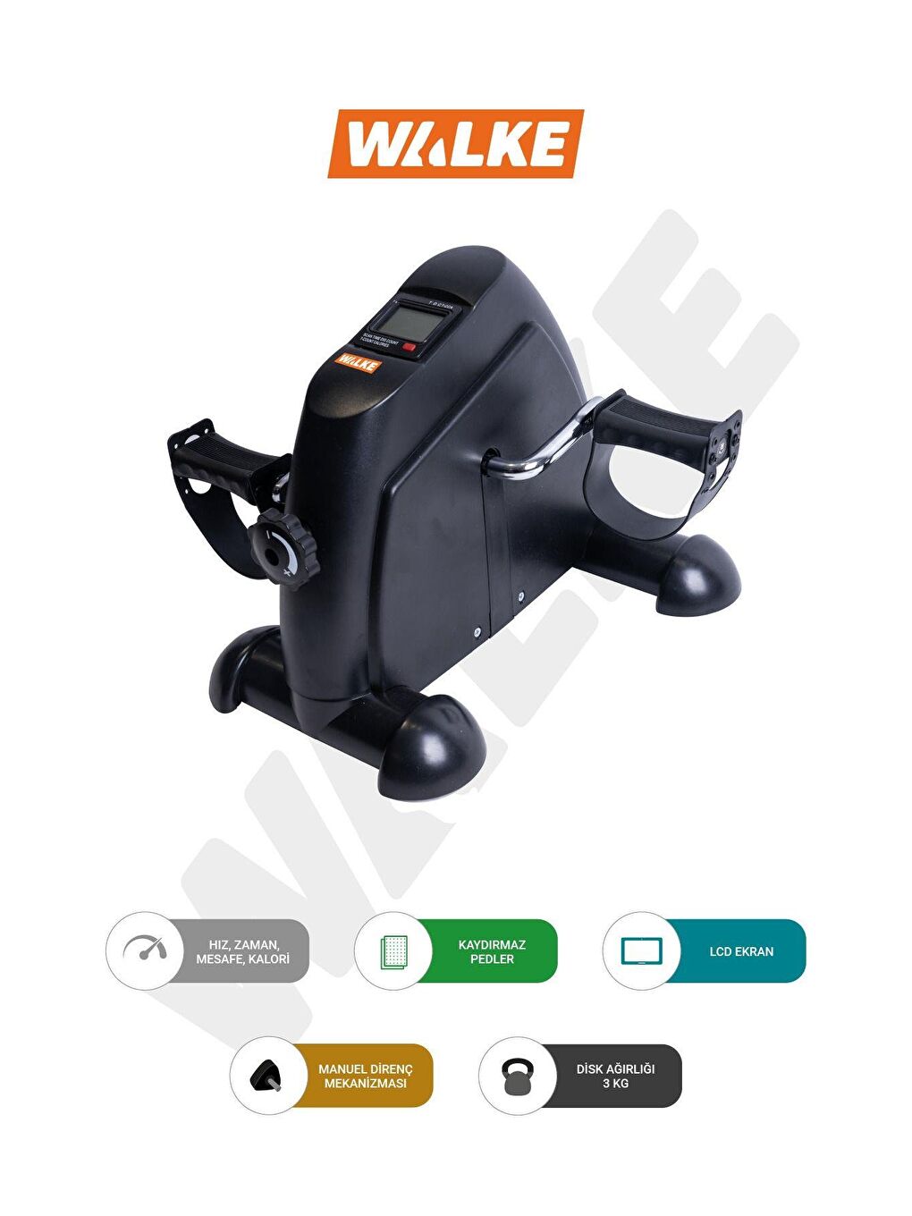 Siyah Mini El Ve Ayak Egzersiz Bisikleti Dijital Göstergeli Kondisyon Bisikleti-2