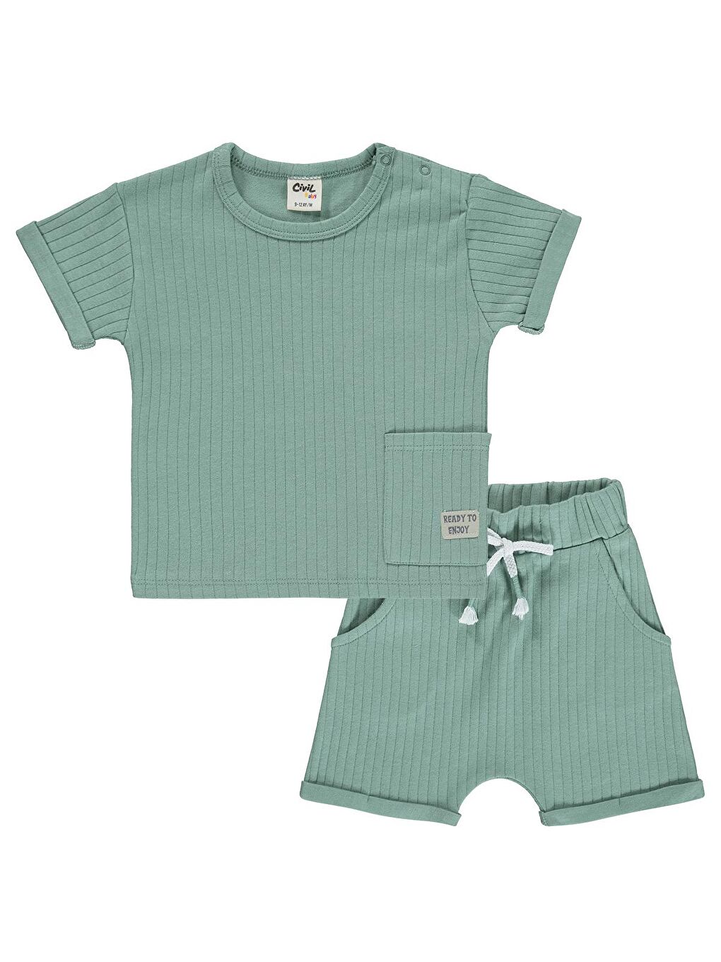 Baby Erkek Bebek Şortlu Takım 6-18 Ay Çağla Yeşili