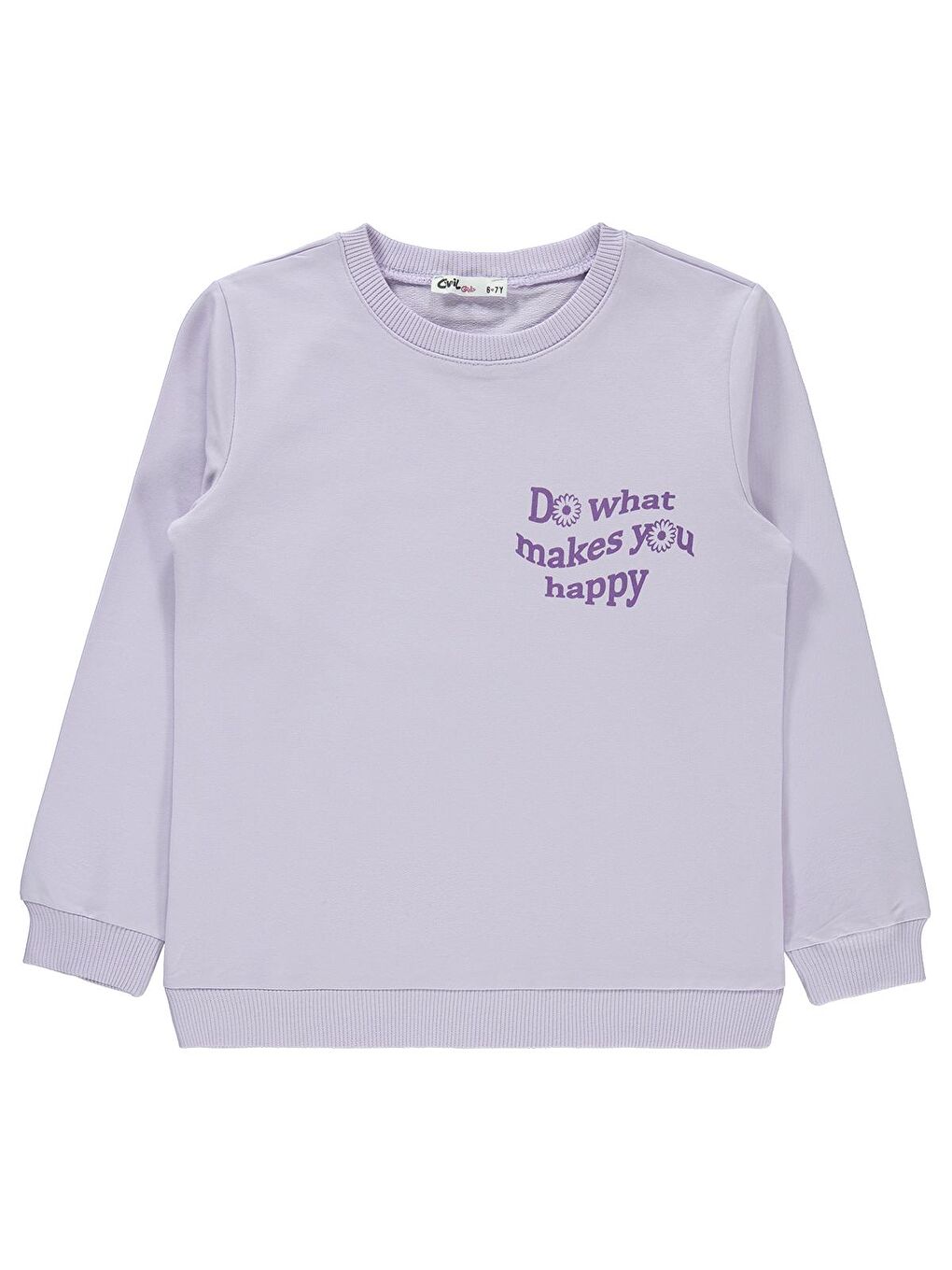 Civil Mor Girls Kız Çocuk Sweatshirt 6-9 Yaş Nazik Lavanta