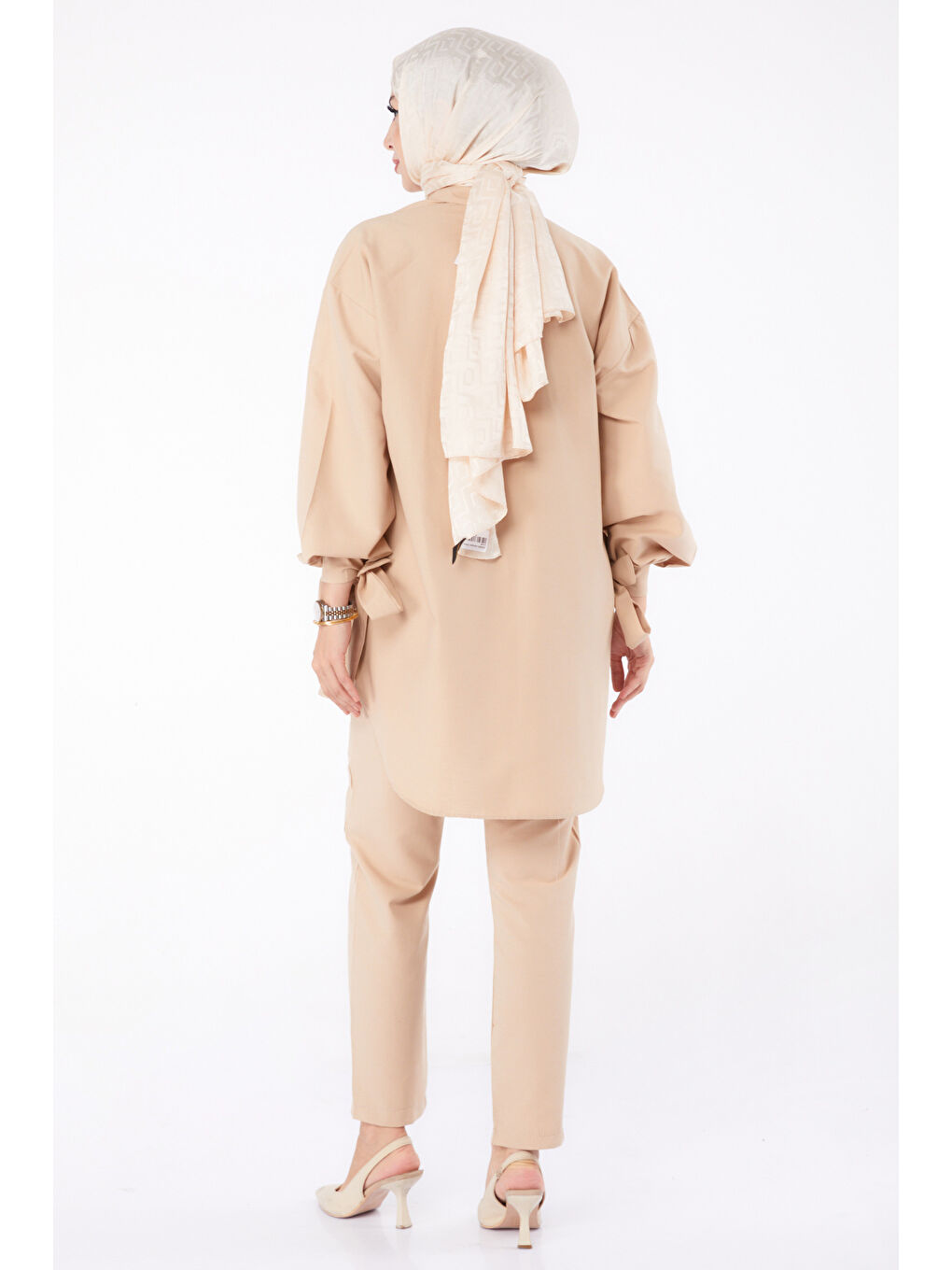 Bej Kol Detaylı İkili Takım Vizon - 27085-5