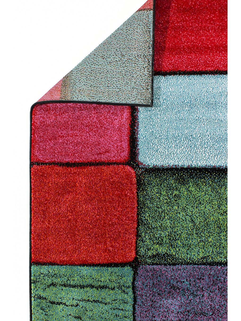 Karışık Renkli Kare Duvar Taşı Modern Dokuma Halı-80x150-2