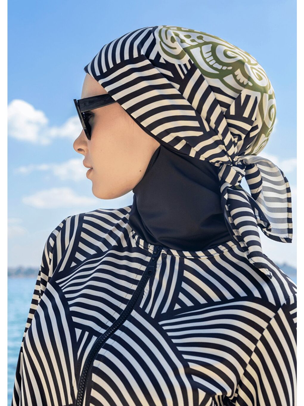 Karışık Bandana- Eşarp - Siyah Deniz Kabuğu 22