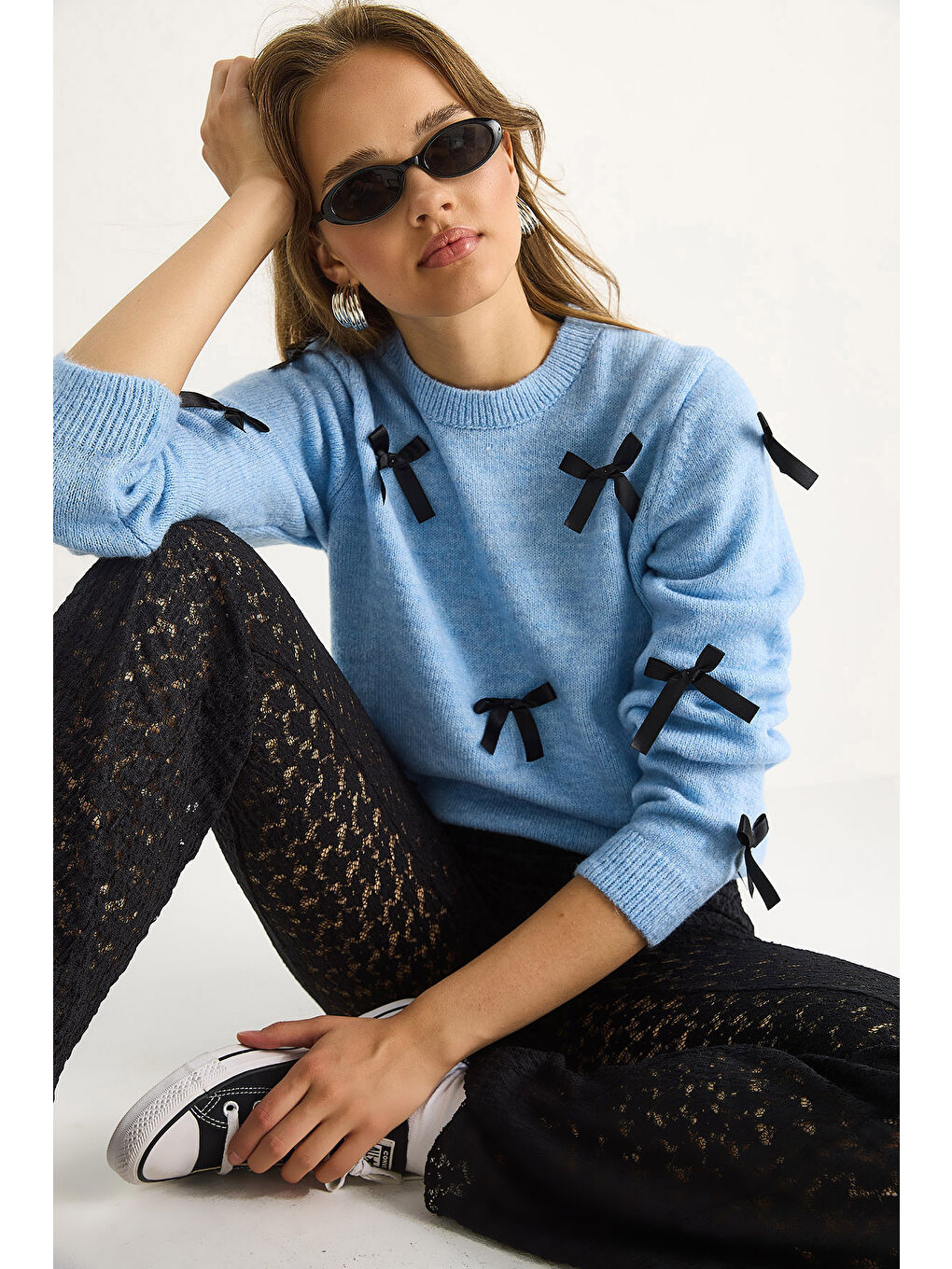 Mavi Kadın Fiyonklu Regular Triko Kazak-1