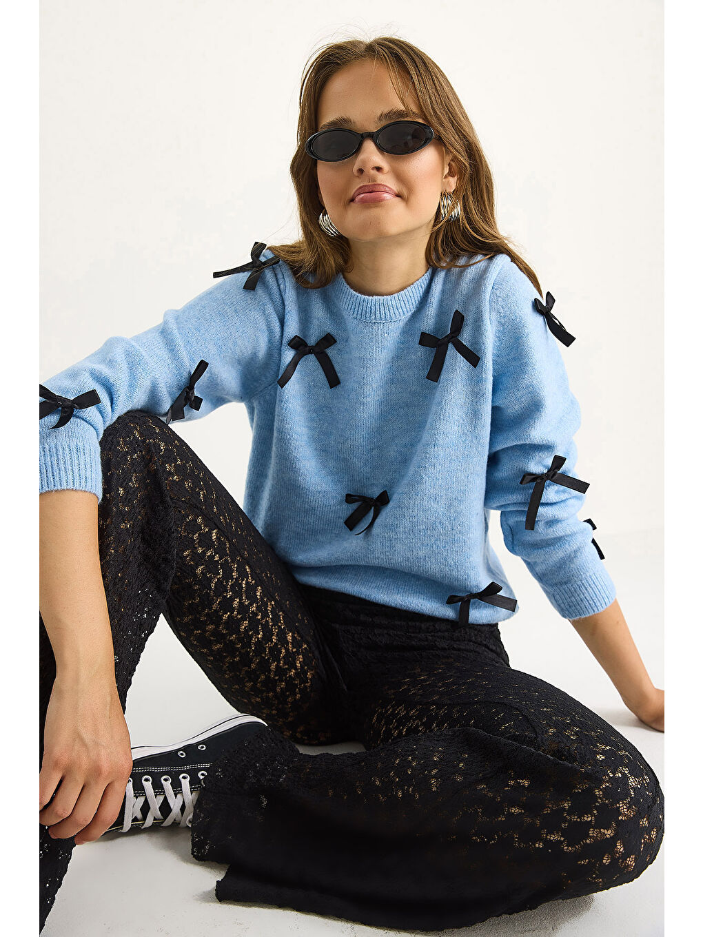 Mavi Kadın Fiyonklu Regular Triko Kazak-3