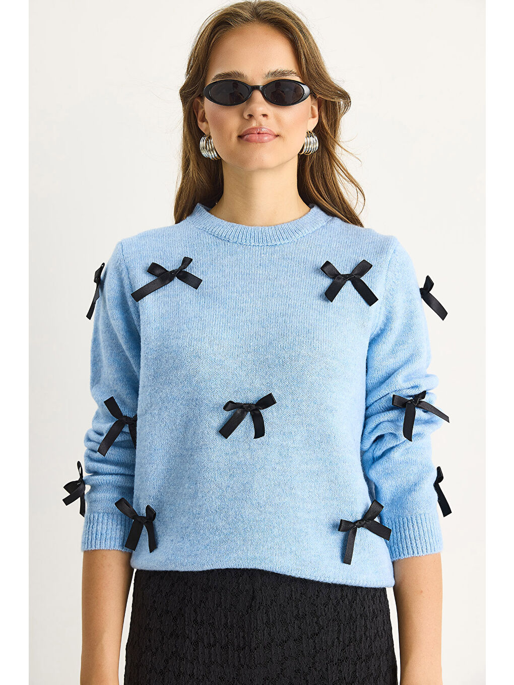 Mavi Kadın Fiyonklu Regular Triko Kazak-4